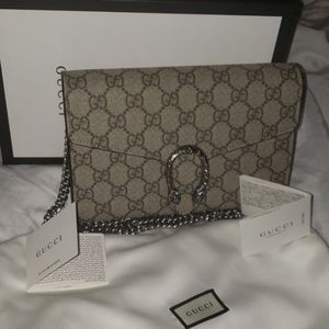 Dionysus gg supreme mini chain bag Beige black int